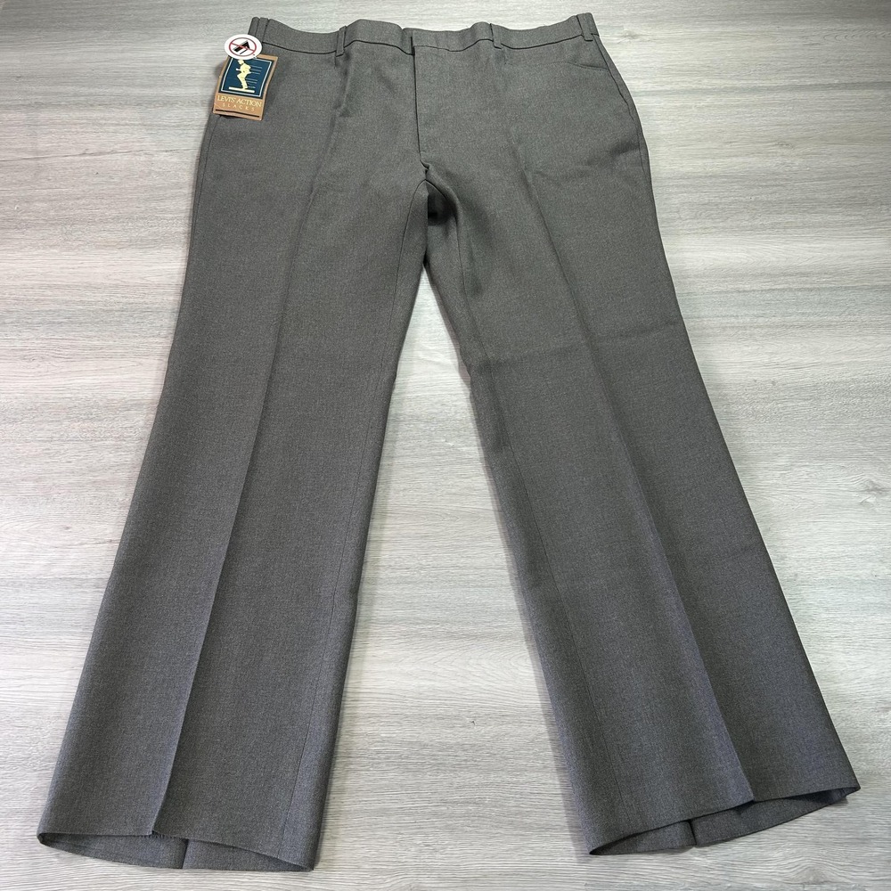 NEW VINTAGE Levi's Action Slacks Pants‎ Mens 42x32 Gray Sta-Prest Dress Made USA